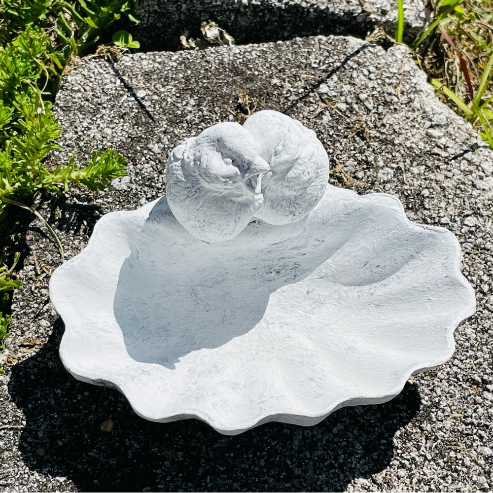 vintage Pier 1 bird shell sculpture art home decor white boho beach cottage